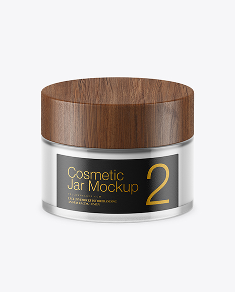 Clear Glass Cosmetic Jar Mockup PSD #1