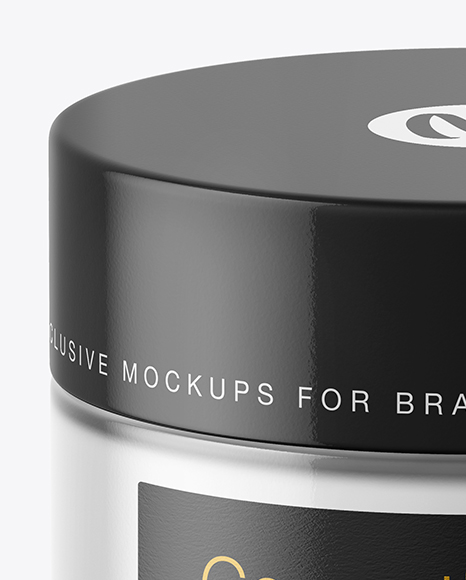 Clear Glass Cosmetic Jar Mockup PSD #6