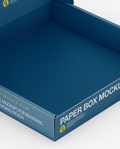Opened Matte Paper Box Mockup PSD #1