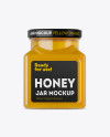 Download Glass Pure Honey Jar Mockup in Jar Mockups on Yellow ...