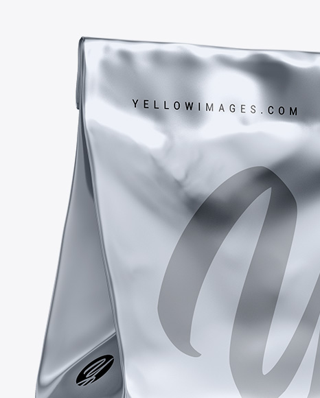 Metallic Coffee Bag Mockup In Bag Sack Mockups On Yellow Images Object Mockups