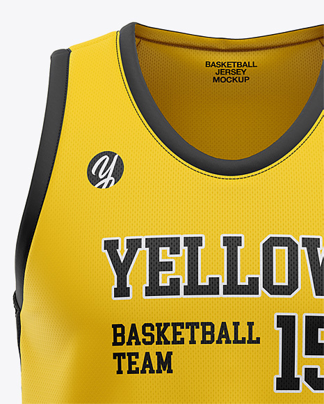 Download Men S U Neck Basketball Jersey Mockup Front View In Apparel Mockups On Yellow Images Object Mockups