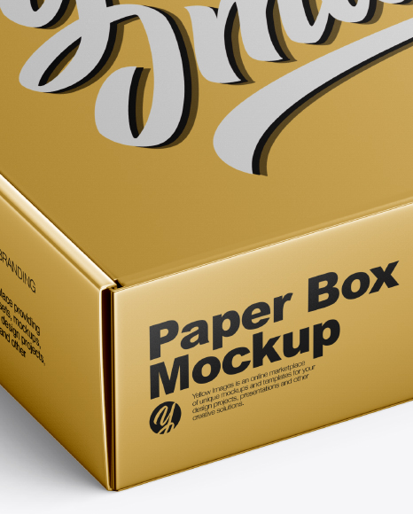 Metallic Box Mockup In Box Mockups On Yellow Images Object Mockups