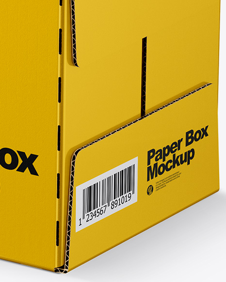 Glossy Paper Box Mockup PSD #2