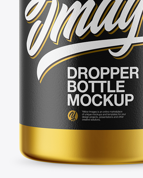 Matte Metallic Dropper Bottle Mockup PSD #1