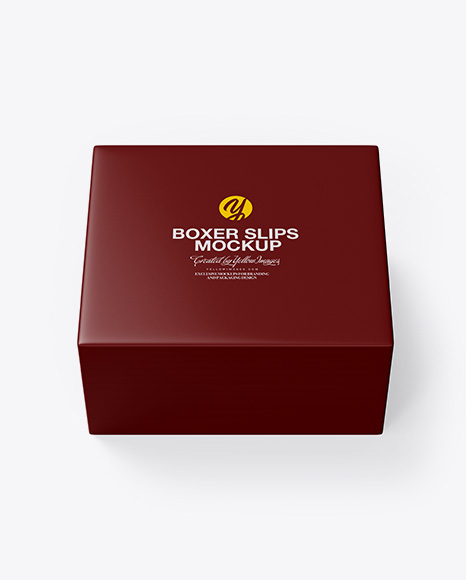 Box With 2 Men S Boxer Slips Mockup In Apparel Mockups On Yellow Images Object Mockups