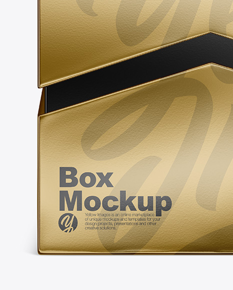 Download Metallic Box Mockup In Box Mockups On Yellow Images Object Mockups