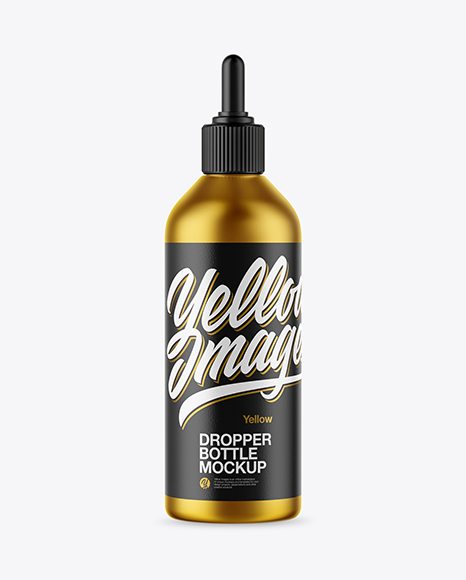 Matte Metallic Dropper Bottle Mockup