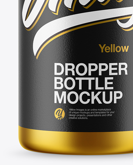 Matte Metallic Dropper Bottle Mockup PSD #1