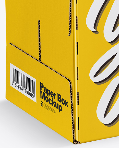 Glossy Paper Box Mockup PSD #1