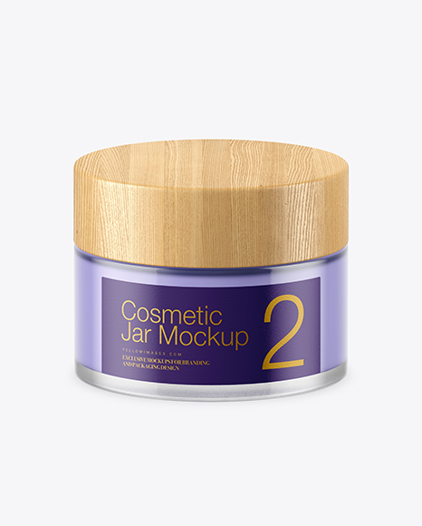 Clear Glass Cosmetic Jar Mockup PSD #1