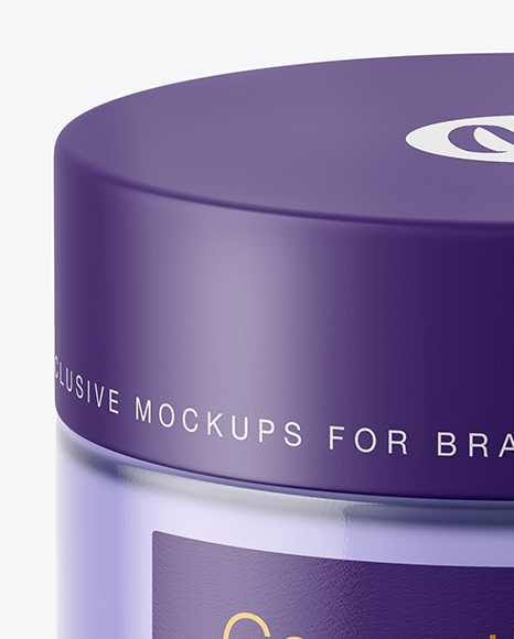 Clear Glass Cosmetic Jar Mockup PSD #6