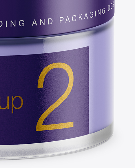 Clear Glass Cosmetic Jar Mockup PSD #7