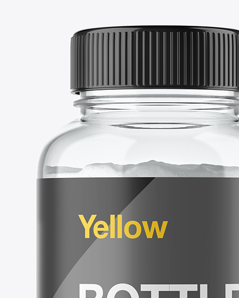 Clear Glass Bottle with Powder Mockup PSD #4