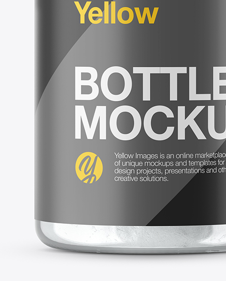 Clear Glass Bottle With Powder Mockup In Bottle Mockups On Yellow Images Object Mockups