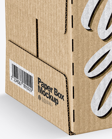Kraft Paper Box Mockup PSD #1
