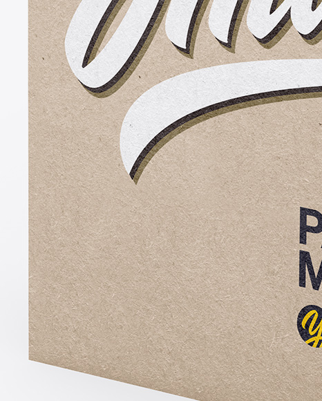 Kraft Shopping Bag   Half Side View PSD #2