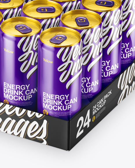 Download Transparent Pack With 24 Glossy Aluminium Cans Psd Mockup Yellowimages