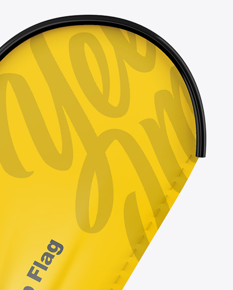 Glossy Teardrop Flag Mockup PSD #1