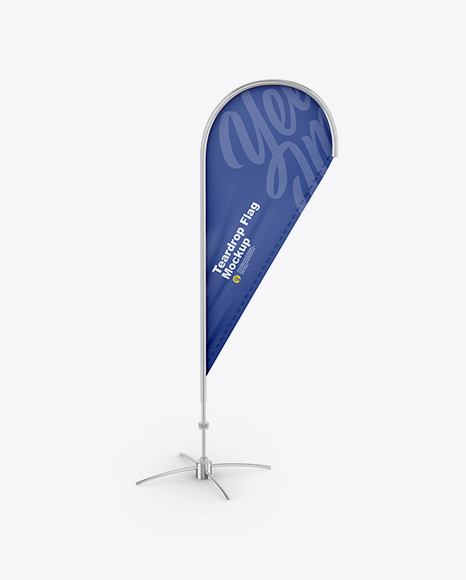 Textured Teardrop Flag Mockup PSD #2