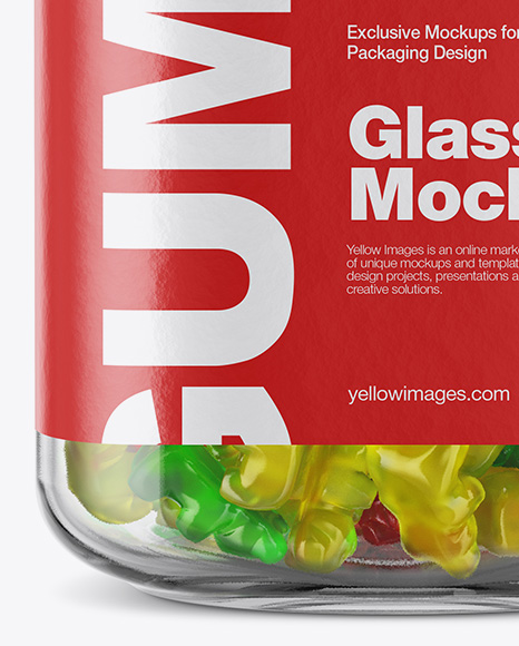 Gummy Bears Glass Jar Mockup In Jar Mockups On Yellow Images Object Mockups