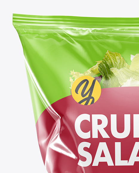 Plastic Bag With Salad Kit Mockup PSD #4