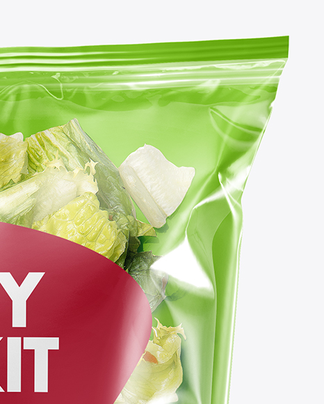 Plastic Bag With Salad Kit Mockup PSD #5