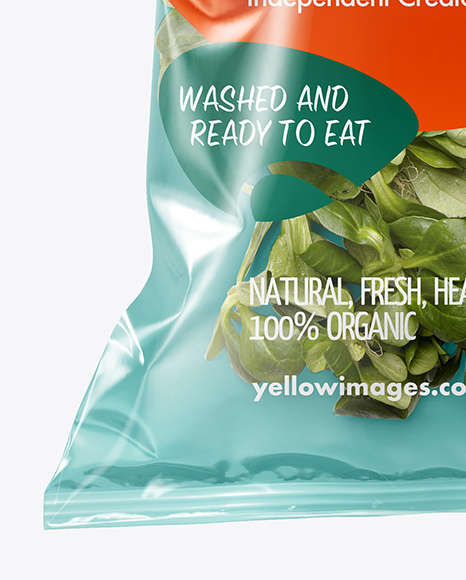 Download Plastic Bag With Corn Salad Mockup in Bag & Sack Mockups on Yellow Images Object Mockups