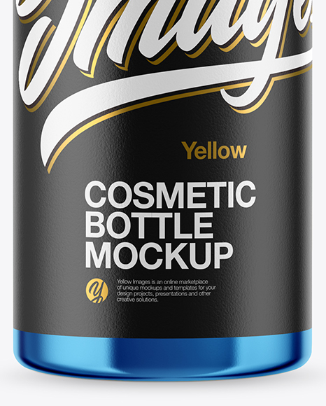 Metallic Cosmetic Bottle with Pump Mockup PSD #1