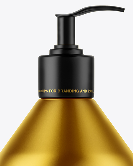 Matte Metallic Cosmetic Bottle with Pump Mockup