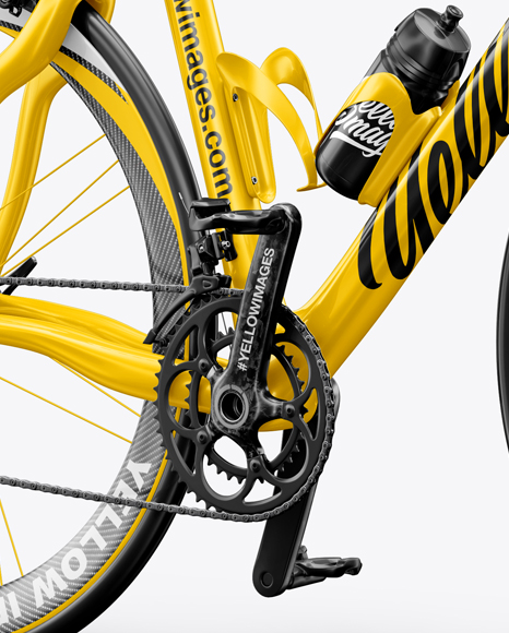 Download Road Bicycle Mockup Halfside View In Vehicle Mockups On Yellow Images Object Mockups