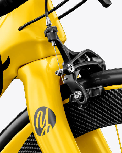 Download Road Bicycle Mockup Halfside View In Vehicle Mockups On Yellow Images Object Mockups PSD Mockup Templates