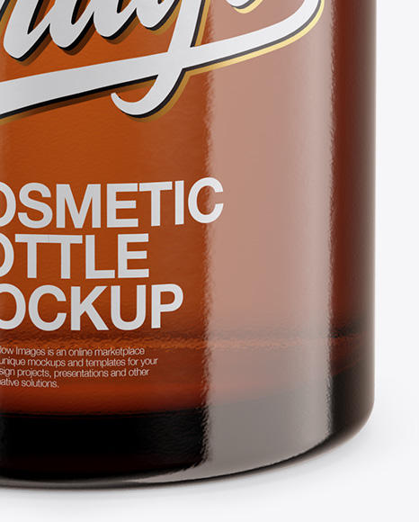 Amber Glass Cosmetic Bottle Mockup PSD #6