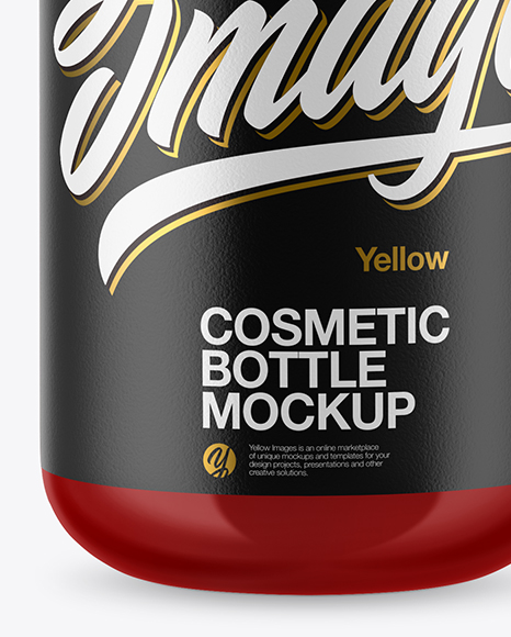 Glossy Cosmetic Bottle with Pump Mockup PSD #4