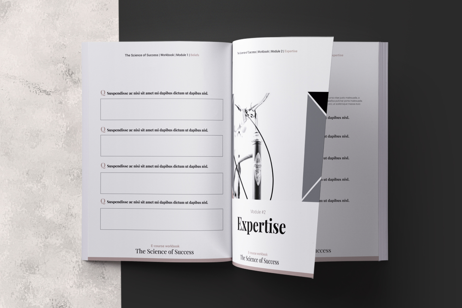 E-course Workbook InDesign Template in Brochure Templates on Yellow