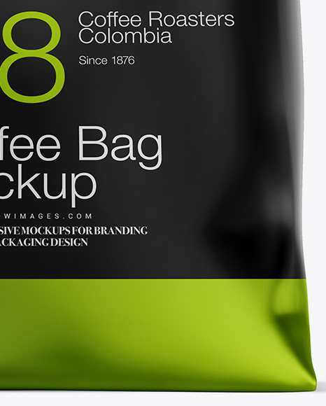 Download 1kg Matte Metallic Coffee Bag Mockup In Bag Sack Mockups On Yellow Images Object Mockups PSD Mockup Templates