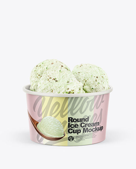 Download Kraft Pistachio Ice Cream Cup Psd Mockup Yellowimages