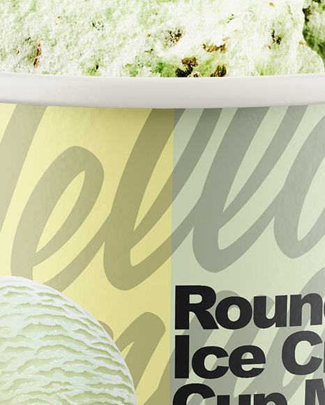 Download Paper Pistachio Ice Cream Cup Mockup In Cup Bowl Mockups On Yellow Images Object Mockups PSD Mockup Templates