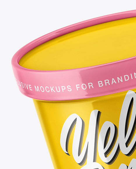 Two Glossy Ice Cream Cups Mockup PSD #2