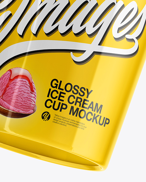 Two Glossy Ice Cream Cups Mockup - Free Download Images High Quality