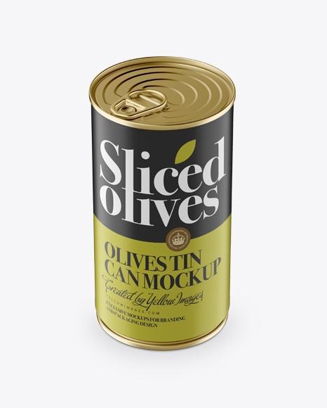 Olives Tin With Metal Ring Mockup (High-Angle Shot)