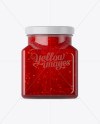 Glass Raspberry Jam Jar Mockup on Yellow Images Object Mockups