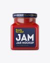 Glass Berry Jam Jar Mockup on Yellow Images Object Mockups