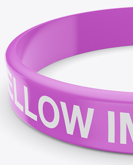 Glossy Silicone Wristband Mockup In Apparel Mockups On Yellow Images Object Mockups