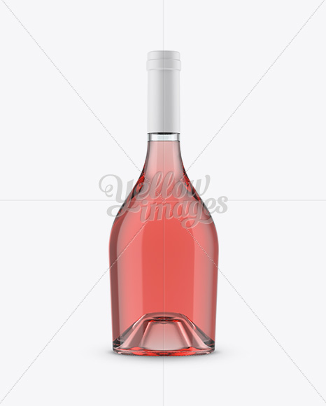 Download Glass Pink Wine Bottle Mockup In Bottle Mockups On Yellow Images Object Mockups PSD Mockup Templates