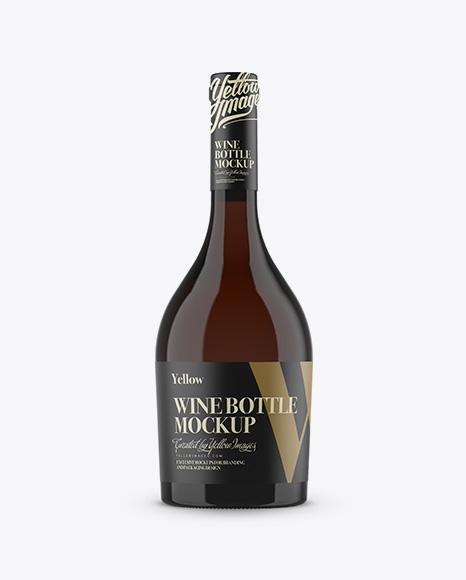 Download Amber Glass Wine Bottle Mockup in Bottle Mockups on Yellow ... Yellowimages Mockups