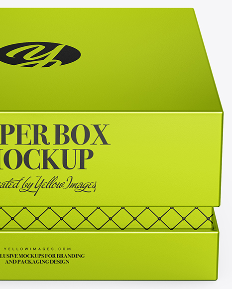 Download Metallized Paper Box Mockup In Box Mockups On Yellow Images Object Mockups