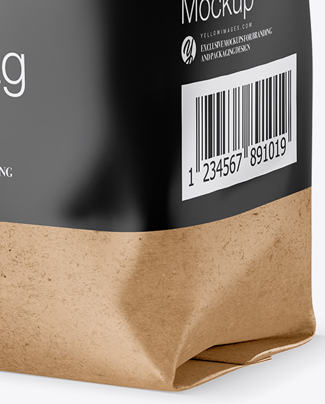 1kg Kraft Paper Coffee Bag Mockup