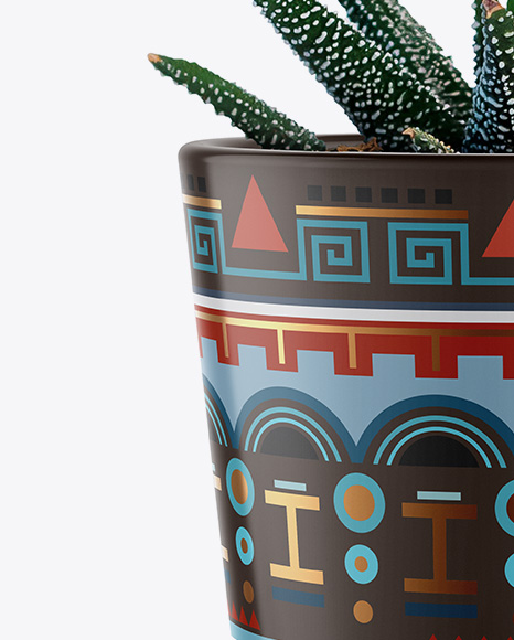 Glossy Plant Pot Mockup PSD #6