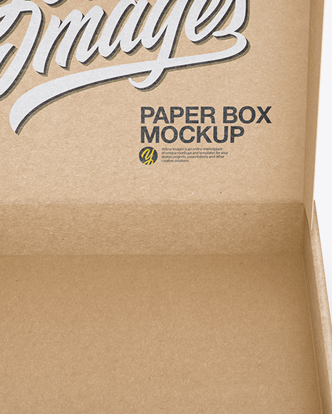 Opened Kraft Paper Box Mockup PSD #7